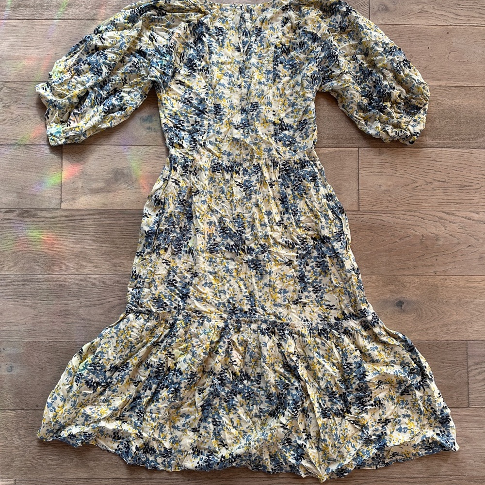 Apiece Apart Cream and Blue Dress
